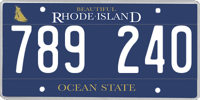 RI license plate 789240