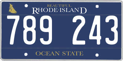 RI license plate 789243