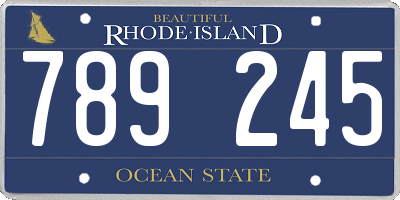 RI license plate 789245