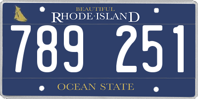 RI license plate 789251
