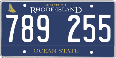 RI license plate 789255
