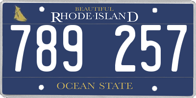 RI license plate 789257
