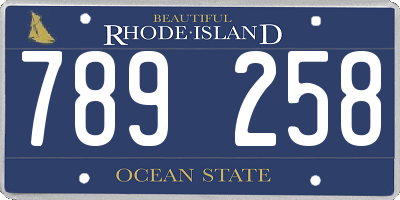 RI license plate 789258