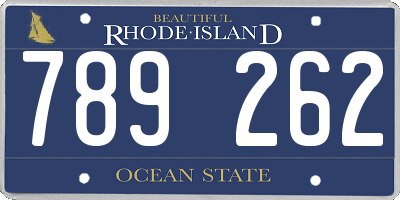 RI license plate 789262