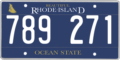 RI license plate 789271