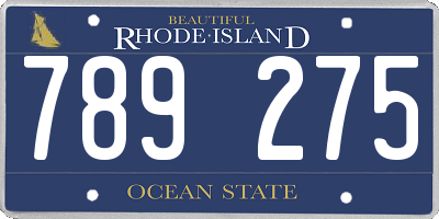 RI license plate 789275