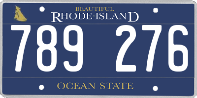 RI license plate 789276