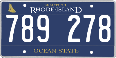 RI license plate 789278