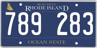 RI license plate 789283