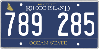 RI license plate 789285
