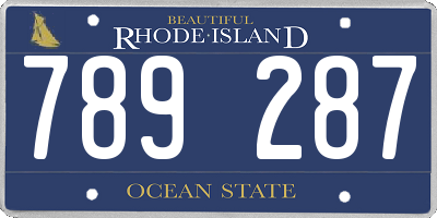 RI license plate 789287