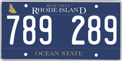 RI license plate 789289
