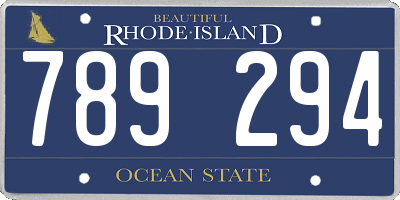 RI license plate 789294