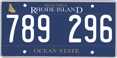 RI license plate 789296