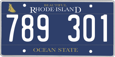 RI license plate 789301
