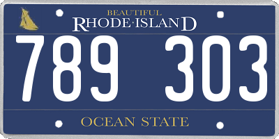 RI license plate 789303