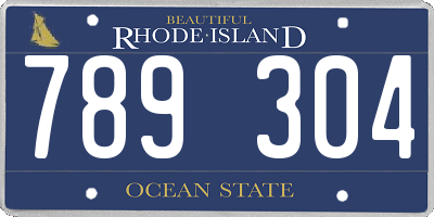 RI license plate 789304