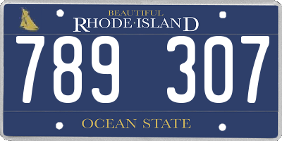 RI license plate 789307