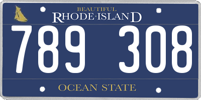 RI license plate 789308