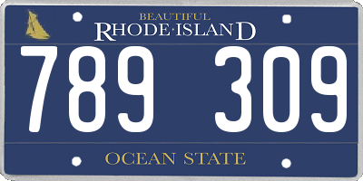 RI license plate 789309