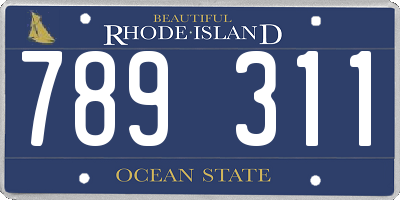 RI license plate 789311