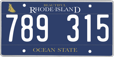 RI license plate 789315