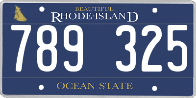 RI license plate 789325