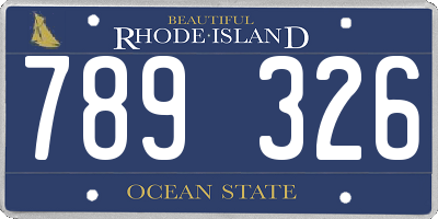 RI license plate 789326