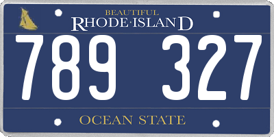 RI license plate 789327