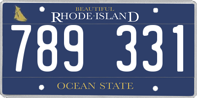 RI license plate 789331
