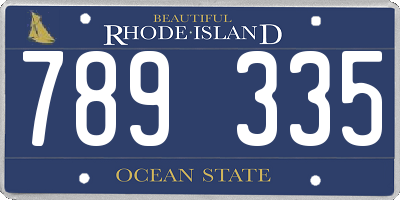 RI license plate 789335