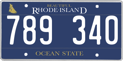 RI license plate 789340