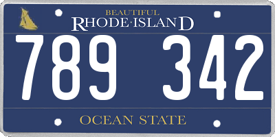 RI license plate 789342