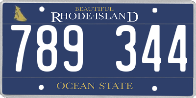 RI license plate 789344