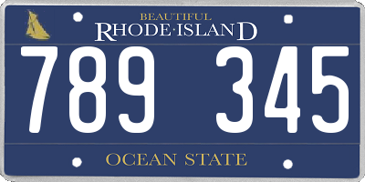 RI license plate 789345