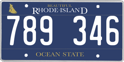 RI license plate 789346