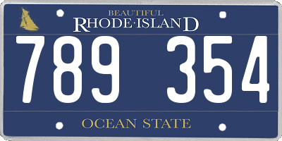 RI license plate 789354