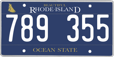 RI license plate 789355