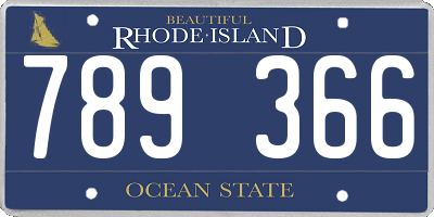 RI license plate 789366
