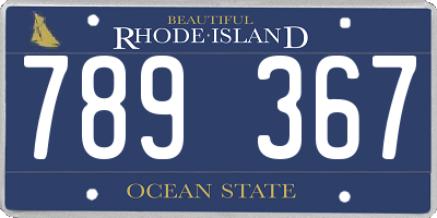 RI license plate 789367