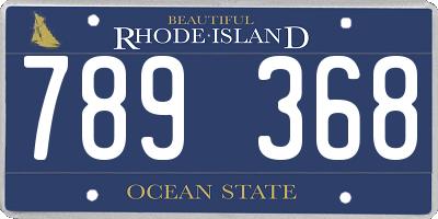 RI license plate 789368