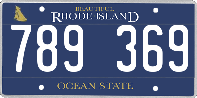 RI license plate 789369