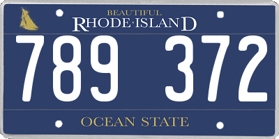 RI license plate 789372