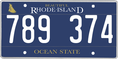 RI license plate 789374