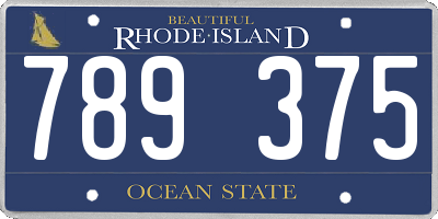 RI license plate 789375