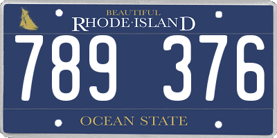RI license plate 789376
