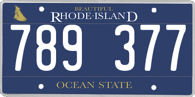 RI license plate 789377