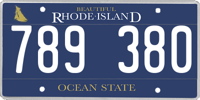 RI license plate 789380