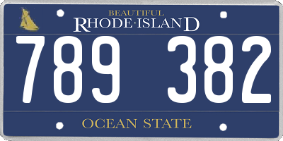 RI license plate 789382