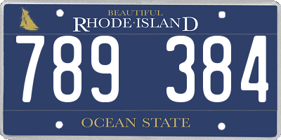 RI license plate 789384